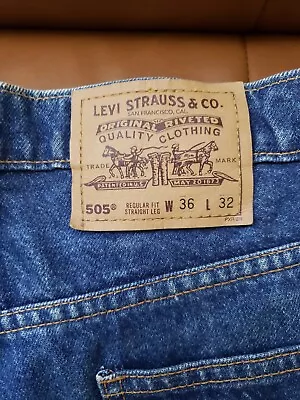 Vintage Levis 505 Jeans Men Orange Tab 36x32 • $32