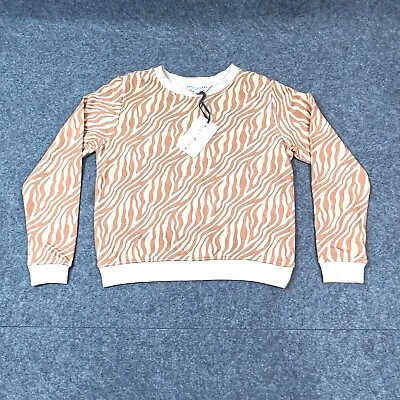 Sage X Clare Womens Knit Jumper Orange Zebra Print Long Sleeve Size XS 8 BNWT • $49.95