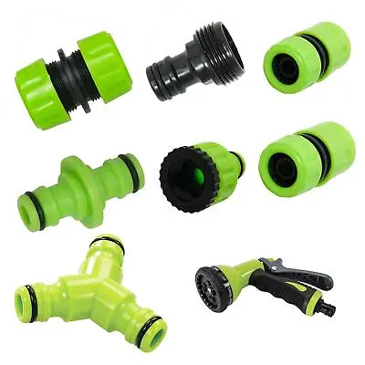 Universal Garden Watering Water Hose Pipe Tap Plastic Connector Adaptor Fitting • £2.89