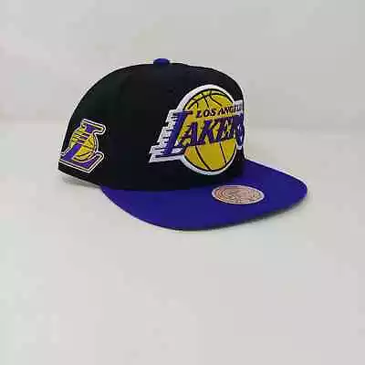 Mitchell & Ness LA Lakers XL Logo Snapback Patch Purple Black Gold • $35