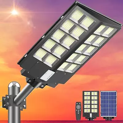 Commercial 99000000LM 7000K Outdoor LED Solar Street Light Flood Light Road Lamp • $99.88