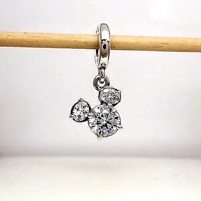 Authentic Pandora #793031C01 Disney Mickey Mouse Sparkling Head Silhouette Charm • $56