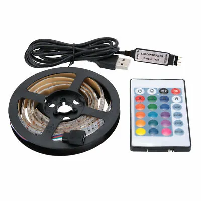 Usb Led Strip Lights Colour Changing Tape Under Cabinet Tv Kitchen Lighting Rgb • £10.99