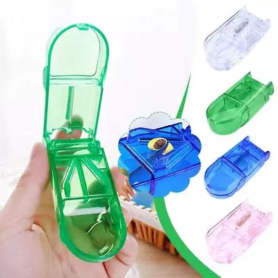 Pill Cutter Splitter Half-Storage Compartment Box Medicine Tablet Holder • $1.26