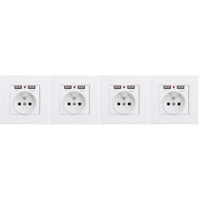 £23.40 • Buy  4pcs 86 Type Wall Socket With Double USB French Standard European Standard