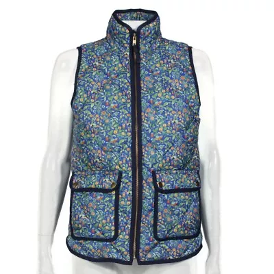J. CREW Liberty Of London Catesby Floral Birds Puffer Excursion Vest XS /436 • $39.95