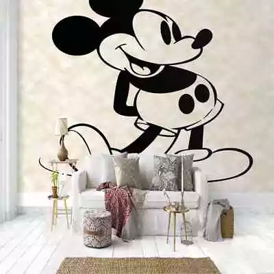 Black Mickey Mouse Full Wall Mural Photo Wallpaper Printing 3D Decor Kid Home • $269.02