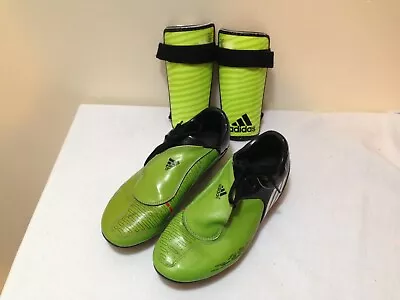 Adidas F10 Boys Boots Cleats & Shin Guards - Size 5  • $26.01