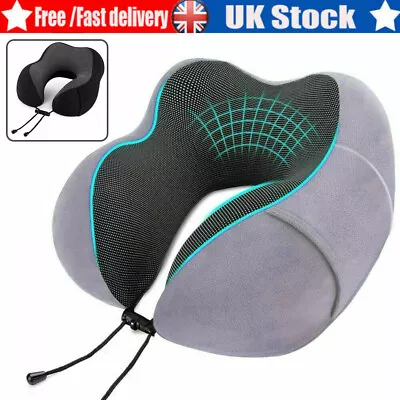 Memory Foam U Shaped Travel Pillow Neck Support Soft Head Rest Car Plane Cushion • £8.59