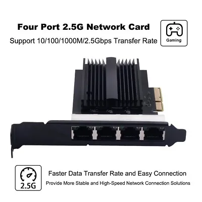 RJ45 Four Ports 2.5G Network Card Intel I226 Gigabit Ethernet PCI-E WiFi Adapter • $65.44
