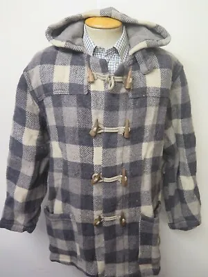 Vintage Northmarine Drive Wool Duffle Duffel Coat Raincoat M 40  Euro 50 - Check • $49.72