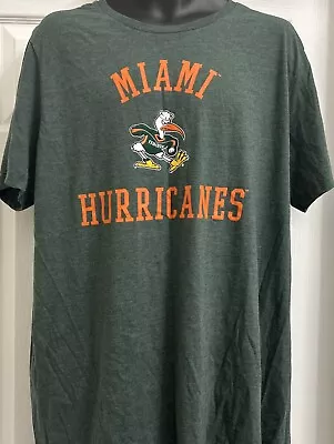 Miami Hurricanes T Shirt Men's 2XL Green. • $10.50
