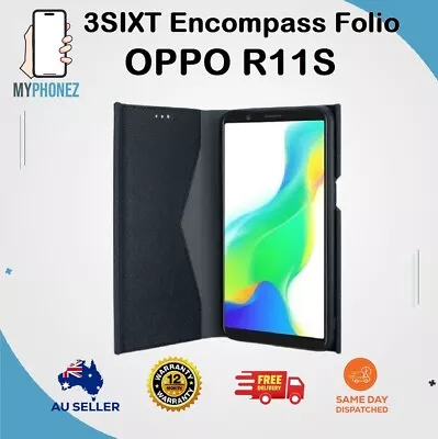 Shockproof 3SIXT Encompass Folio Cover Case For OPPO R11S Plus - Black • $15