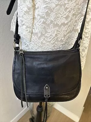 THE SAK Black Leather Playa Saddle Bag Vintage Finish Small Crossbody Convert • $39.99