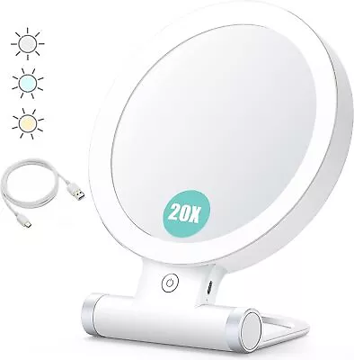Magnifying Mirror With Light 20X/1XDouble Sided Tabletop Mirror With Adjusta... • $42.95