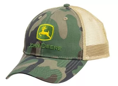 Genuine John Deere Adults Camouflage Mesh Back Baseball Cap Camo Trucker Hat • £17.99