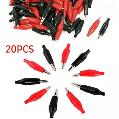 20 Pcs Black Red Soft Plastic Coated Testing Probe Mini Alligator Test Clips • $7.95