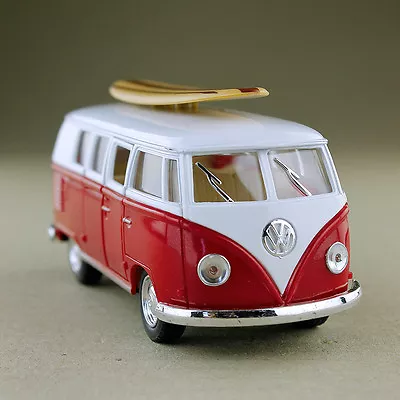 1962 Volkswagen Kombi Van Microbus Minibus Campervan Red Hippy 1:32 Surfboard • $30