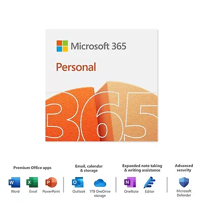 Microsoft 365 Personal 12-Month Subscription 1 PC/Mac 1 User Shipped USPS • $46.99