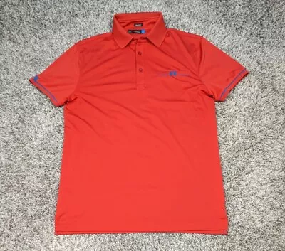 J Lindeberg Polo Shirt Men's Medium Red Petr Regular Fit TX Jersey Golf • $24.99