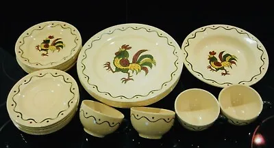 Vintage MCM Poppytrail By Metlox  California Provincial  Rooster Dinnerware • $3.99