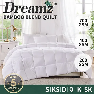 $83.99 • Buy DreamZ Microfiber Bamboo Quilt Summer Winter Microfibre Doona 200/400/700GSM