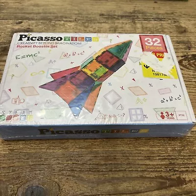 PicassoTiles 32 Piece Magnetic Building Block Rocket Booster Theme Set PT32 • $9.99