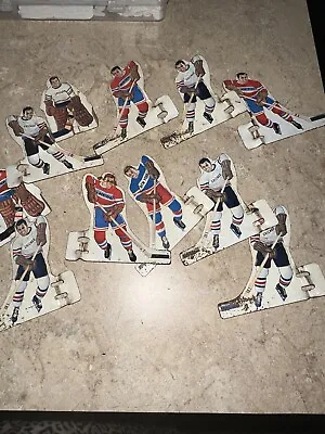 Vintage Metal Table Top Hockey Players 11 Pieces  Montreal Chicago New York • $39