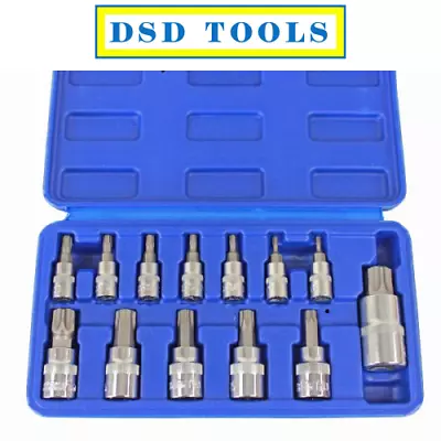 US PRO 13pc Torx Bit Socket Set T8 - T70 1/4  3/8  1/2  Drive 2067 • £9.60