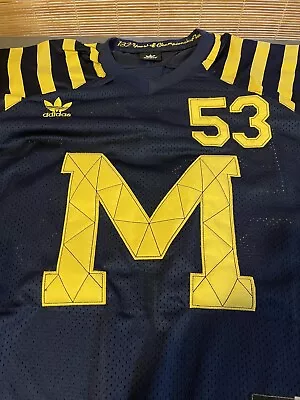 Michigan Wolverines #53 Throwback Adidas Large Jersey Stitched Official Football • $150