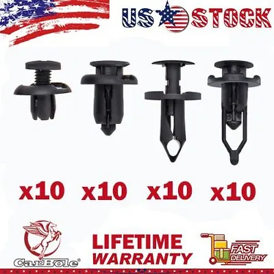 Set Of 40 Pcs Car Body/Bumper Push Pin Rivet Retainer Trim Moulding Clip Parts N • $7.99