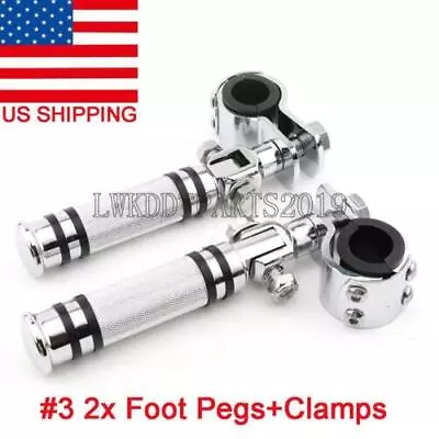 $35.50 • Buy Chrome Highway Crash Bar Foot Pegs Mount For Yamaha V-Star XVS 650 950 1100 1300