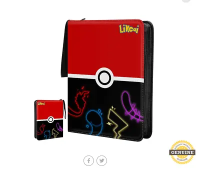 Card Binder For Pokemon Cards4 Pocket With 50 Black Sleeves Up To 400 Cards • $9.99