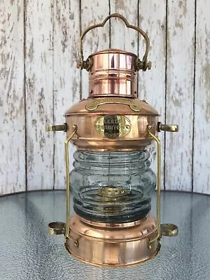 14  Maritime Nautical Ship Lantern Brass & Copper Anchor Oil Lamp Boat Light • $119.50