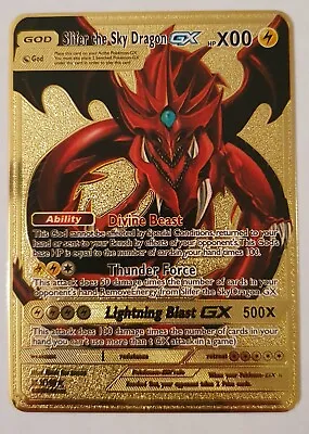 God Slifer The Sky Dragon GX X00 Pokemon Metal Solid Card Fun Art Collectable • £8.95