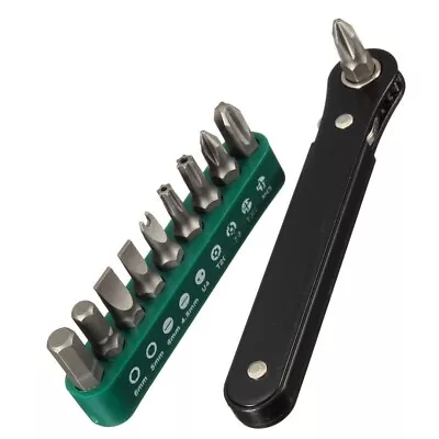 Multi-function Ratchet Screwdriver Set Right Angle Offset Hand 10in1 Mini Repair • $35.02