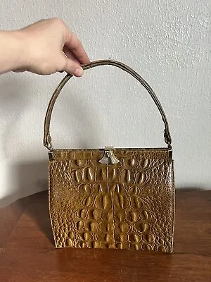 Vintage 1940’s-1950’s Brown Alligator Crocodile Purse  Handbag • $38