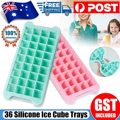 36 Grids Silicone Ice Cube Tray With Lid Mold Maker Tool Square Mould Container • $12.45