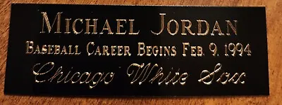 Michael Jordan 1x3 Metal Name Plate Baseball Career Begins Feb 9 1994 White Sox • $2.49