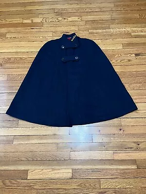 Vintage 40s 50s Bruck's Nurses Apparel Wool Blue Lined Red Uniform Cape Cloak • $252.98