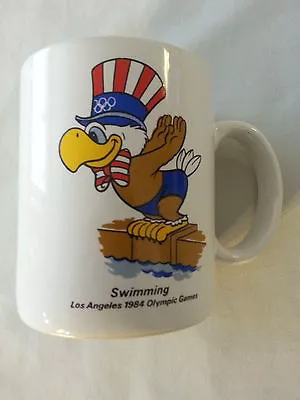 Vintage 1984 Los Angeles Olympic Games Swimming Coffee Mug Cup Papel Phelps • $26.95