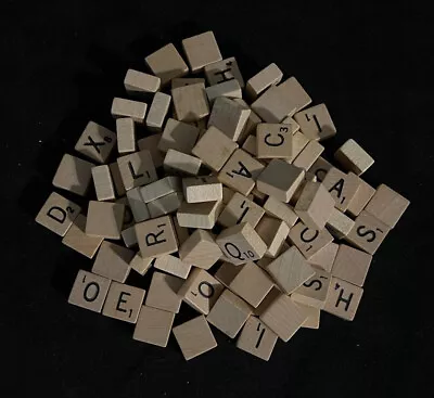 Scrabble Travel Edition Mini Wood Tiles Letters Vintage 1977 .5  X .5  X .25  • $1