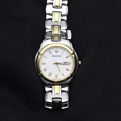 Bulova Accutron Barcelona 28B59 Mens Watch Swiss Quartz Gold Plated No Box • $395