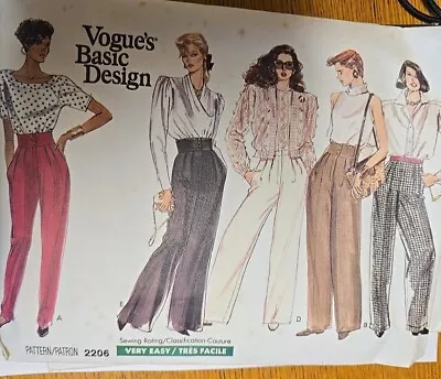 Vogue Pattern Basic Design 2206  Size 20-22-24 • $6.50
