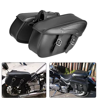 Motorcycle Side Bag  Saddle Bags For Kawasaki Vulcan VN 900 1500 1600 1700 2000 • $129.99