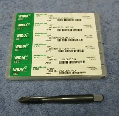 Widia      #72620    M6  X 1  D5     3fl   Emss  Gun Tap          6  Pcs. • $27