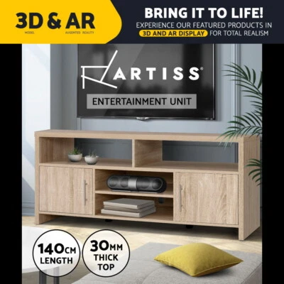 $142.95 • Buy Artiss TV Cabinet Entertainment Unit Stand Storage Shelf Sideboard Oak