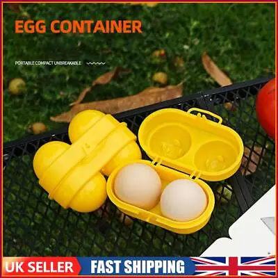 2 Grid Egg Organizer Case Plastic Egg Storage Container For Picnic Hiking Travel • £5.09