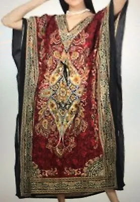 £21.25 • Buy Womens African Dashiki Caftan Maxi Hippie Dress Boho Kaftan Embellished One Size