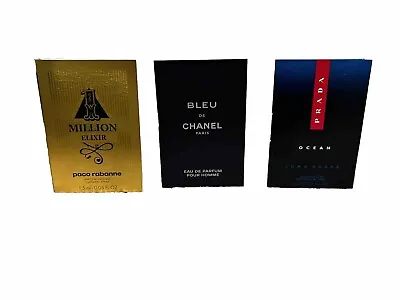 Prada Luna Rossa Paco Rabanne 1 Million Elixir Chanel Bleu De Chanel Sample Vial • £7.99